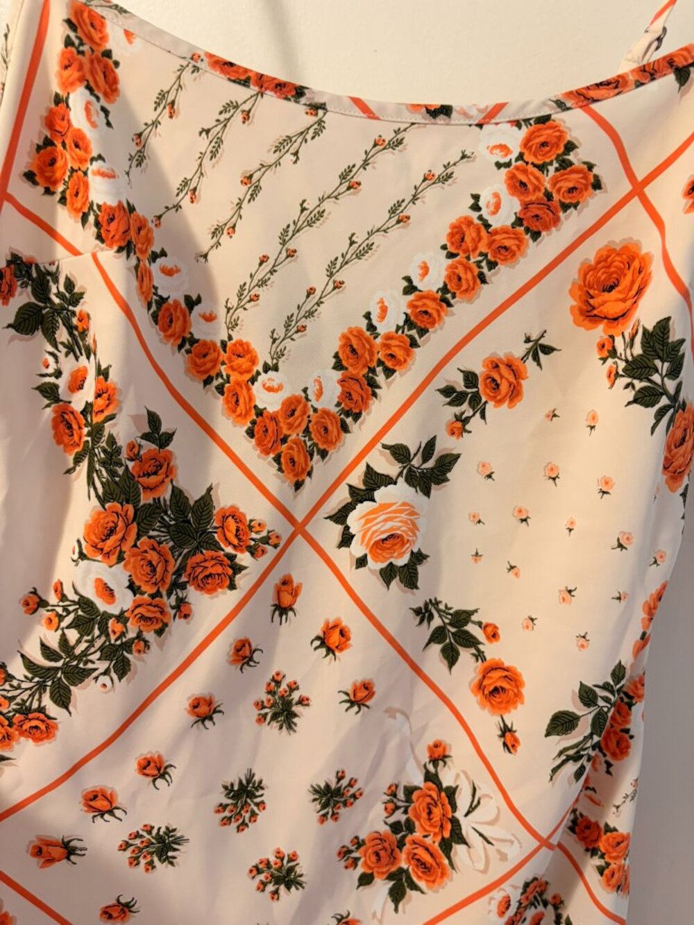 ✨ Abercrombie & Fitch Orange Rose Scarf Print Slip Dress ✨ - Picture 4 of 4